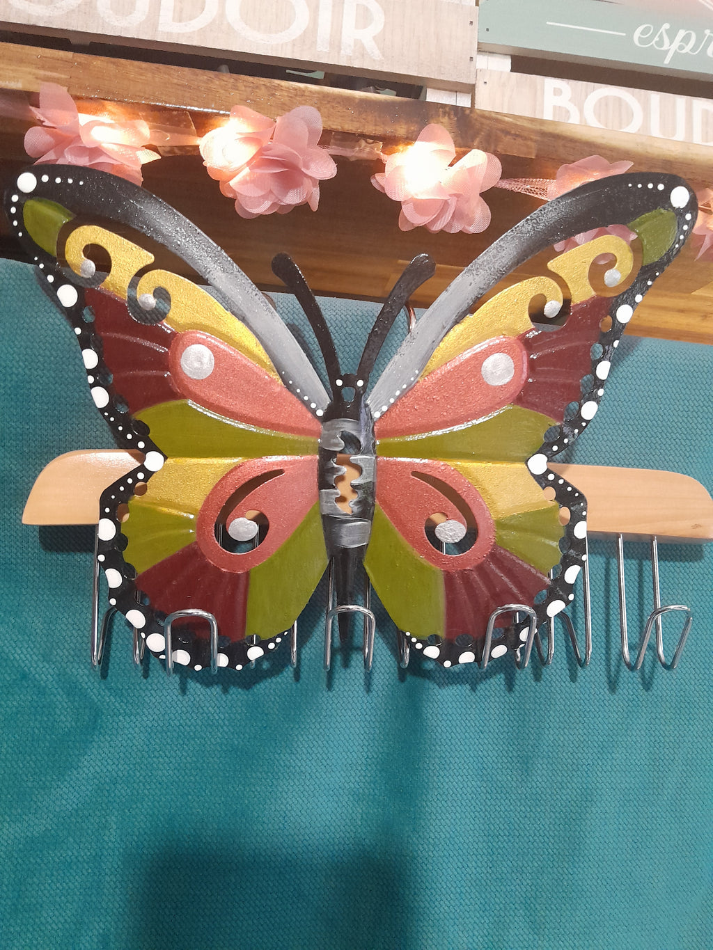 Papillon Déco Murale Multicolore — Fait Main