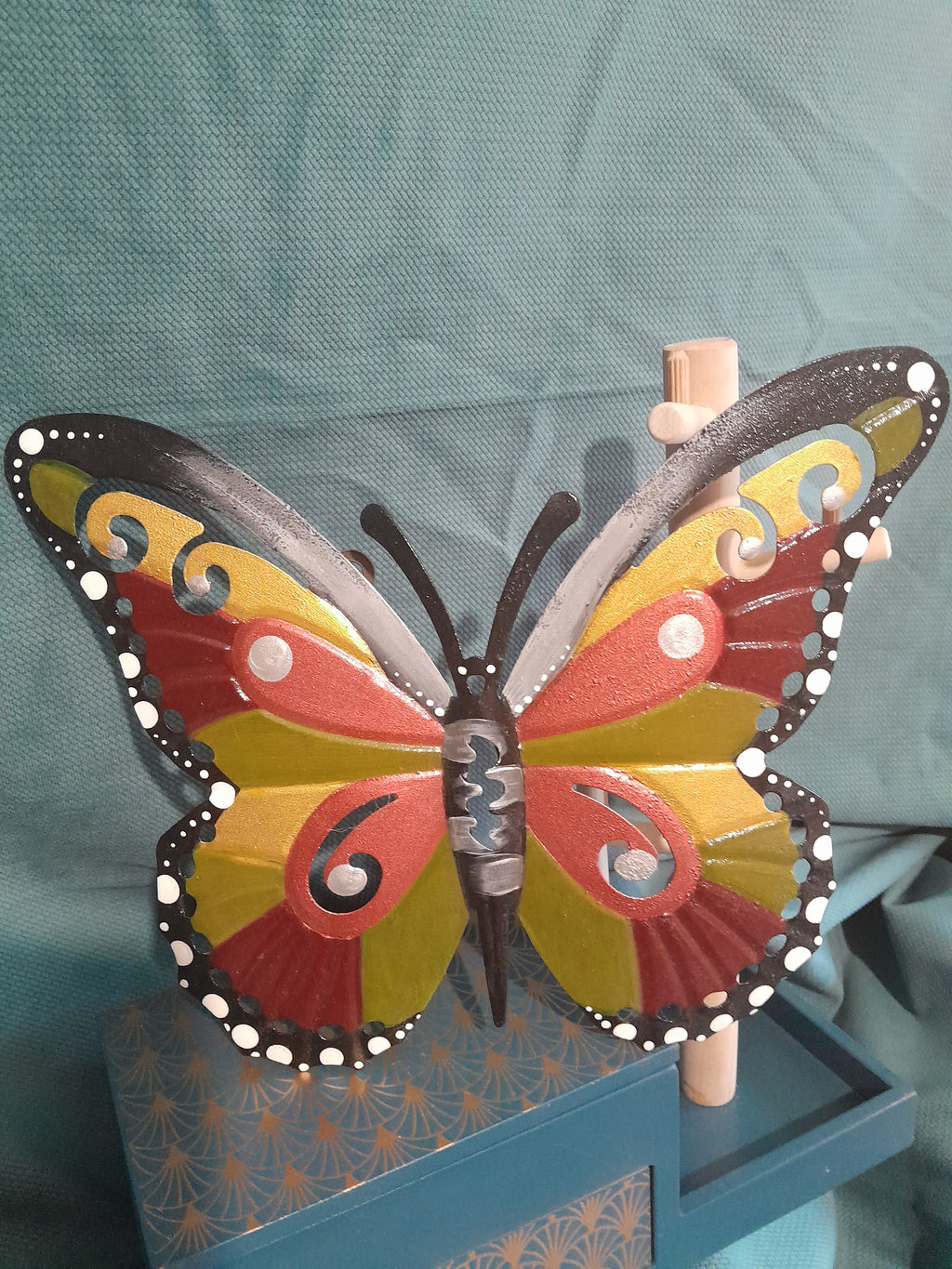 Papillon Déco Murale Multicolore — Fait Main