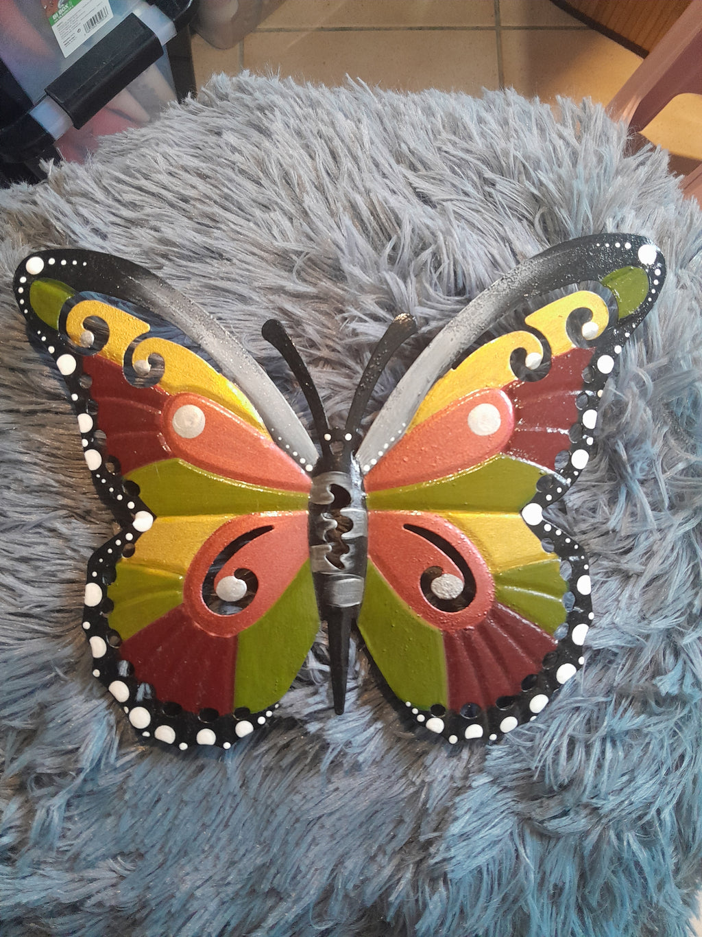 Papillon Déco Murale Multicolore — Fait Main