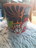 Pot Terre Cuite Peint — Pop Art Arabesques Fleurs